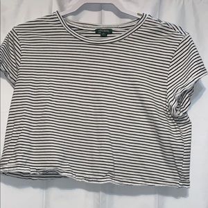 Black and white striped crop top
